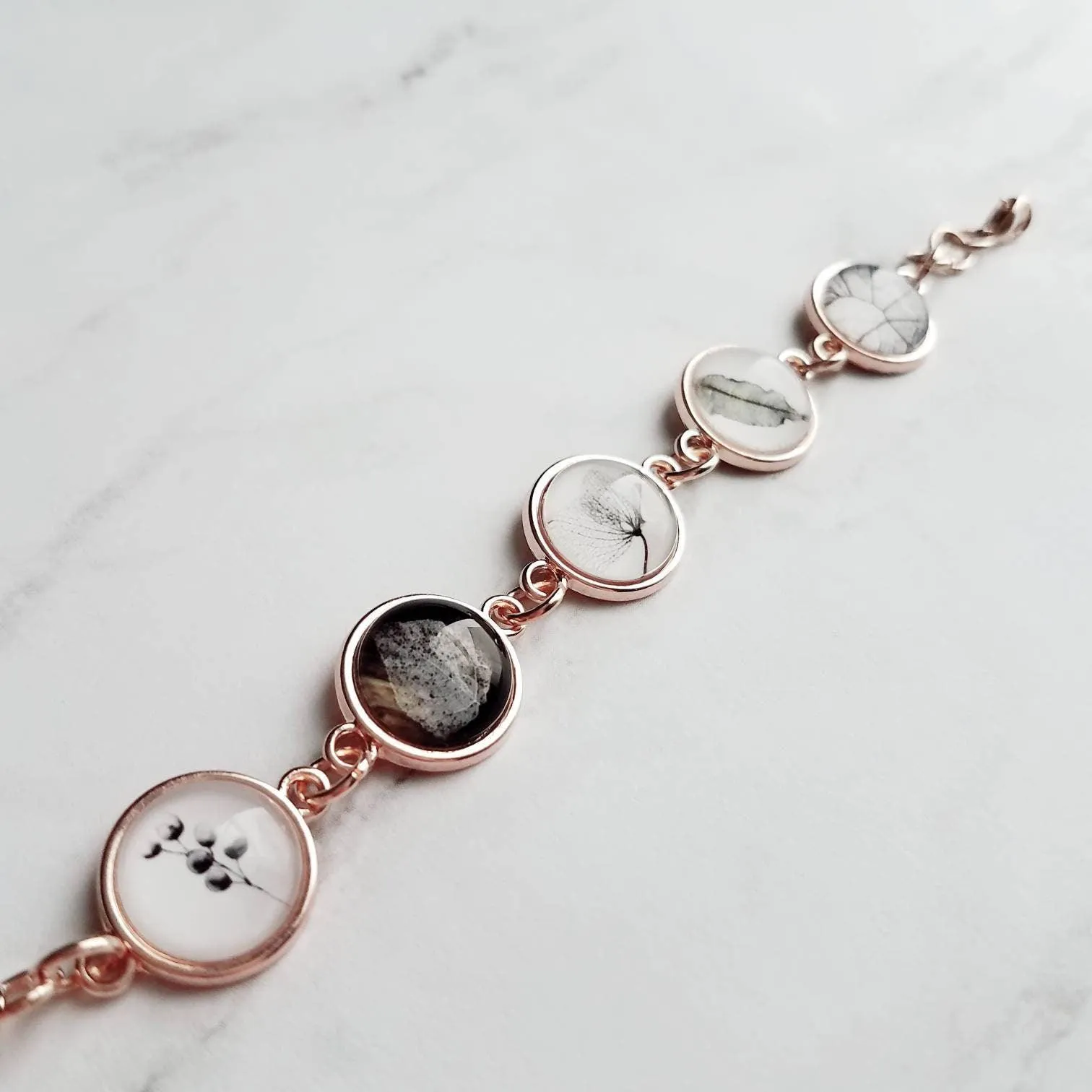 Rose Gold Bracelet, skeleton leaf, botanical jewelry, adjustable chain bracelet, leaf bracelet, rose gold leaves, rose gold leaf, pink gold