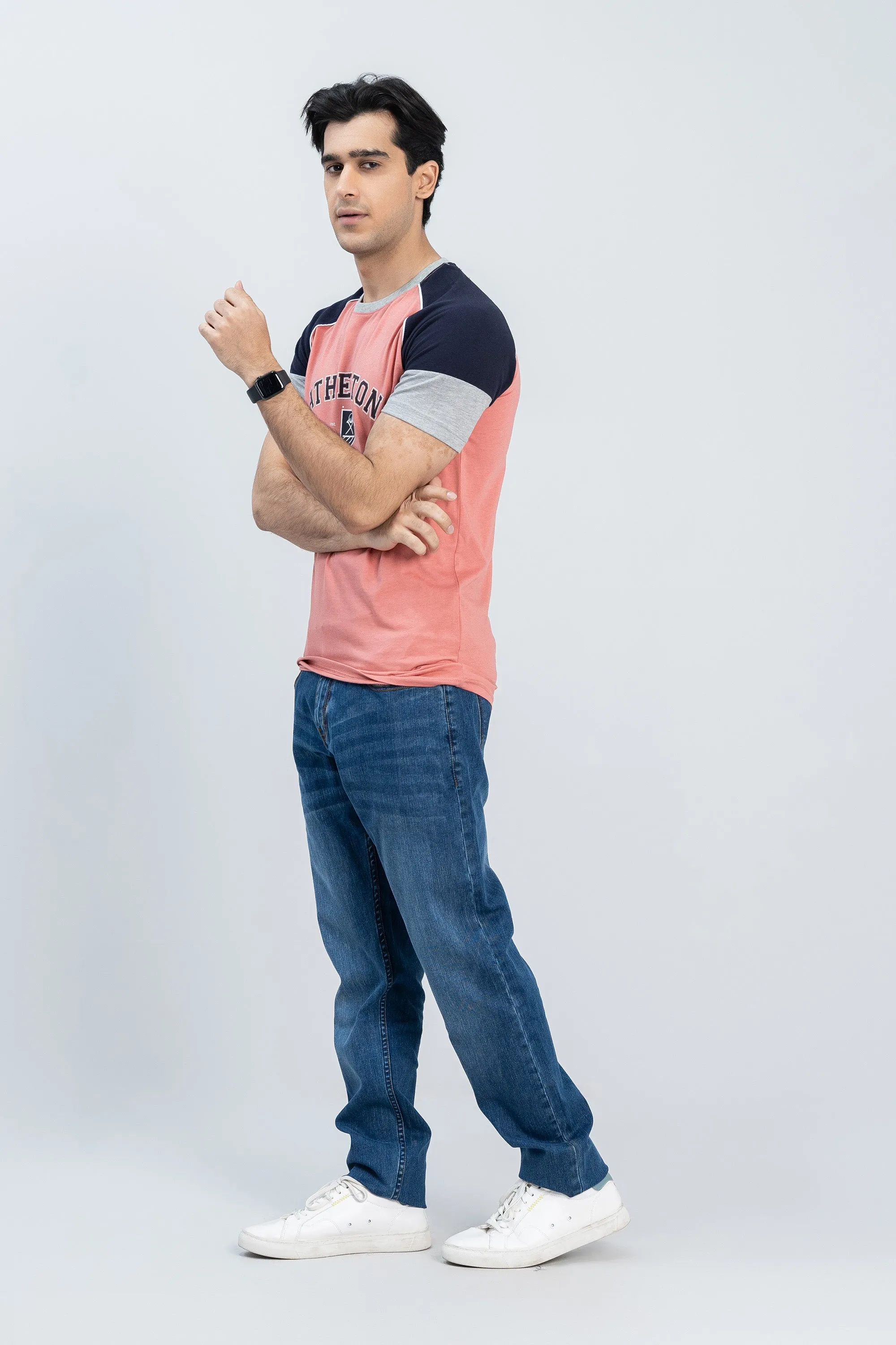 Round Neckline Pink Shirt