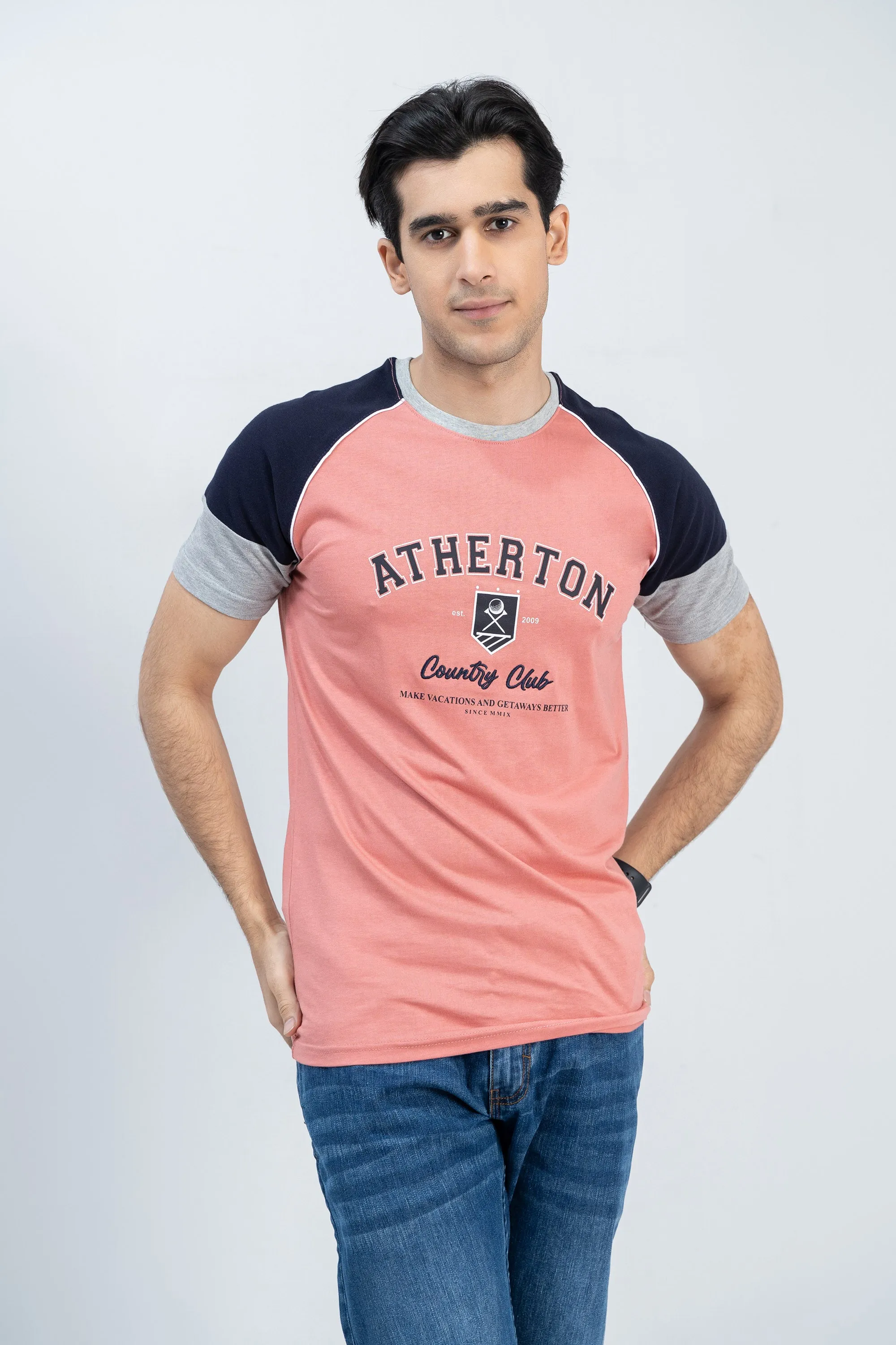 Round Neckline Pink Shirt