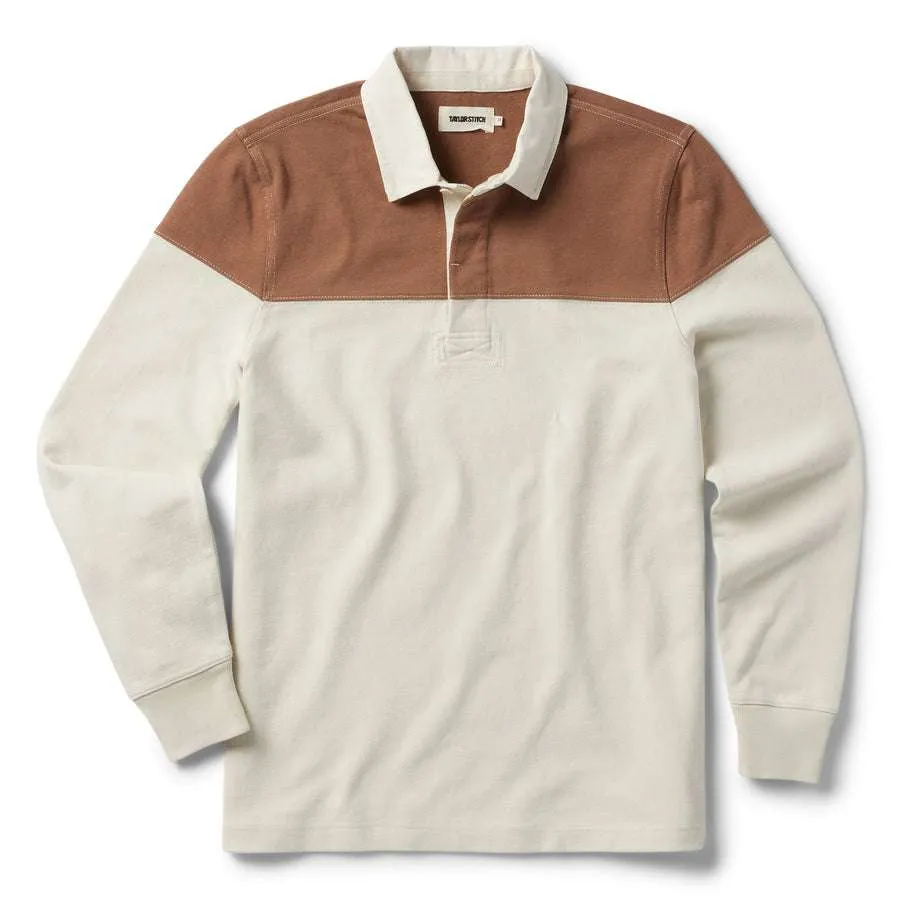 Rugby Shirt | Mahogany and Natural Color Block