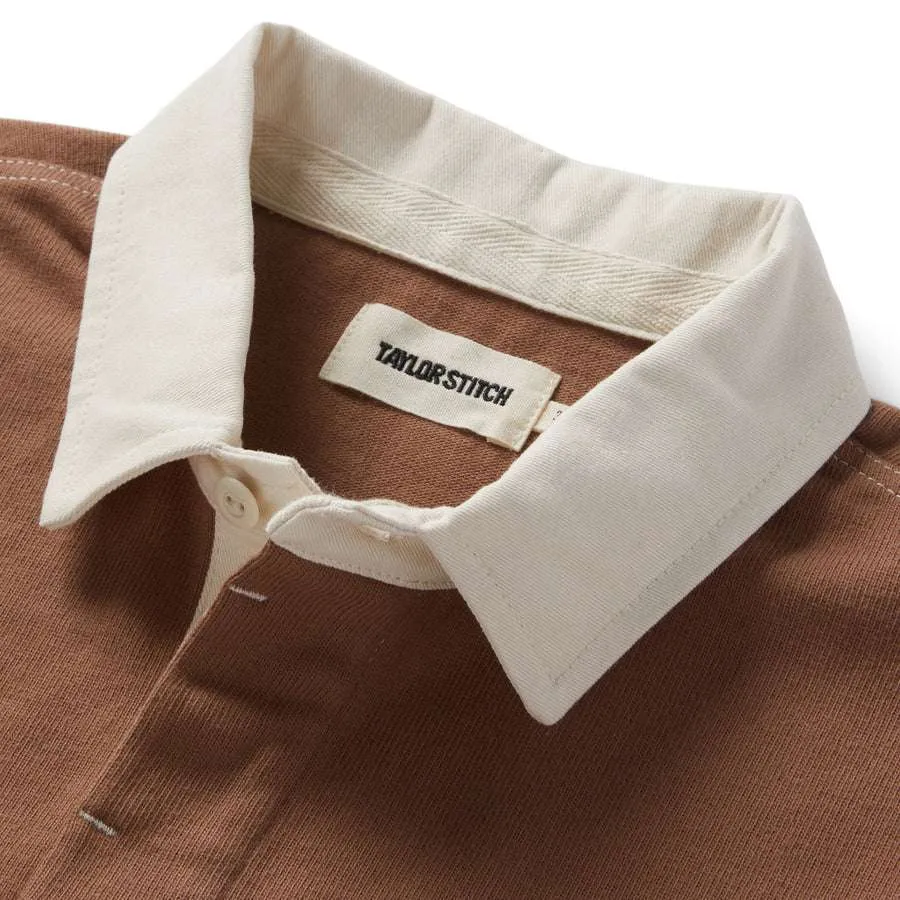 Rugby Shirt | Mahogany and Natural Color Block