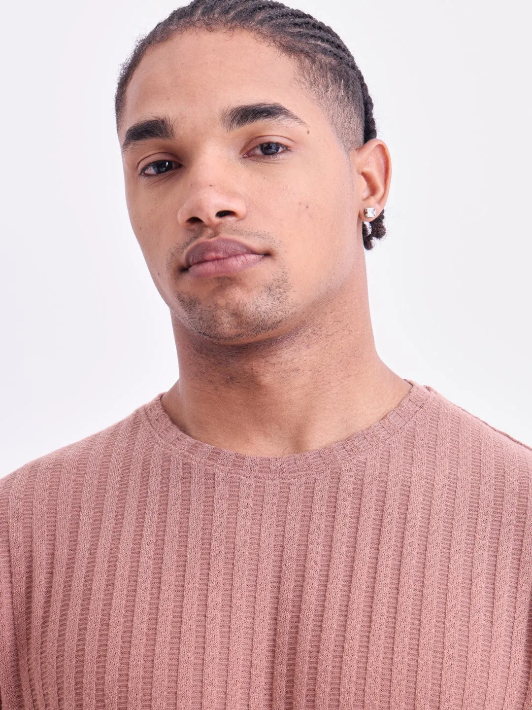 Rust Plain Cotton Round Neck T-Shirt