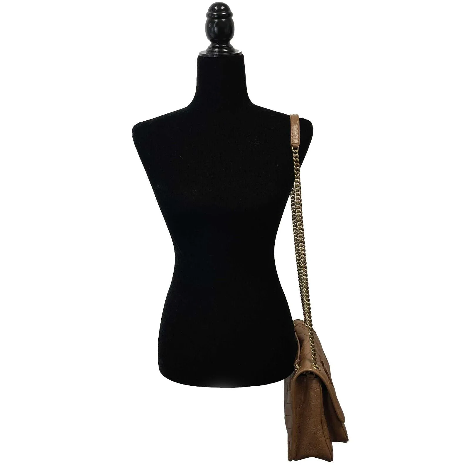 Saint Laurent - YSL Niki Medium Quilted Crinkled Leather Shoulder Bag