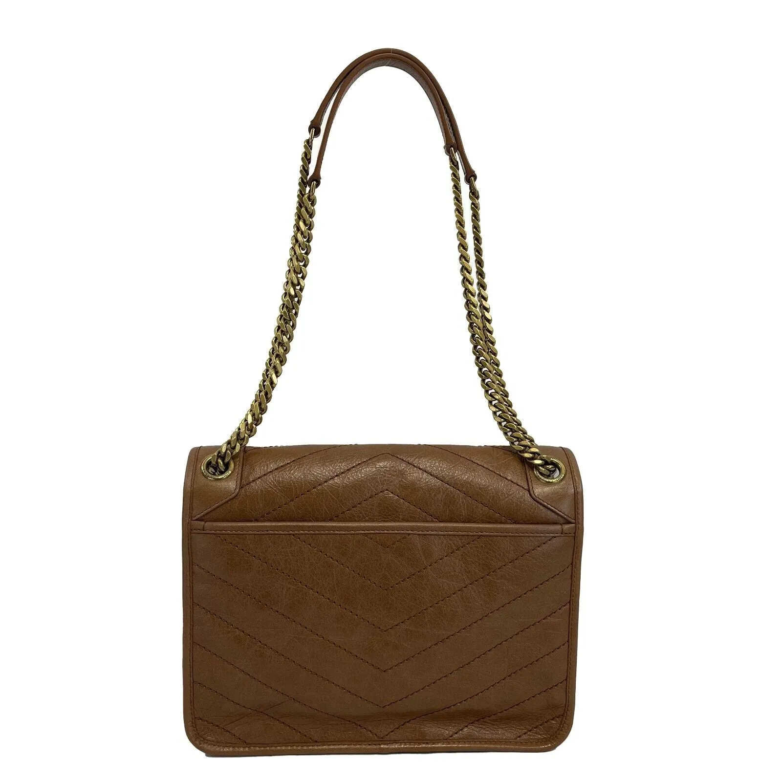 Saint Laurent - YSL Niki Medium Quilted Crinkled Leather Shoulder Bag