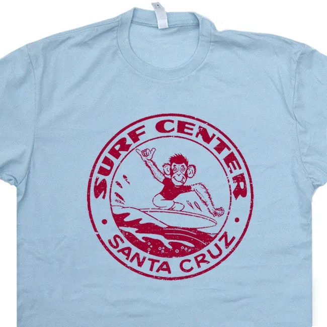 Santa Cruz Surf T Shirt Vintage Surfing Tees 80s Surfing T Shirt Surfing Monkey Shirt