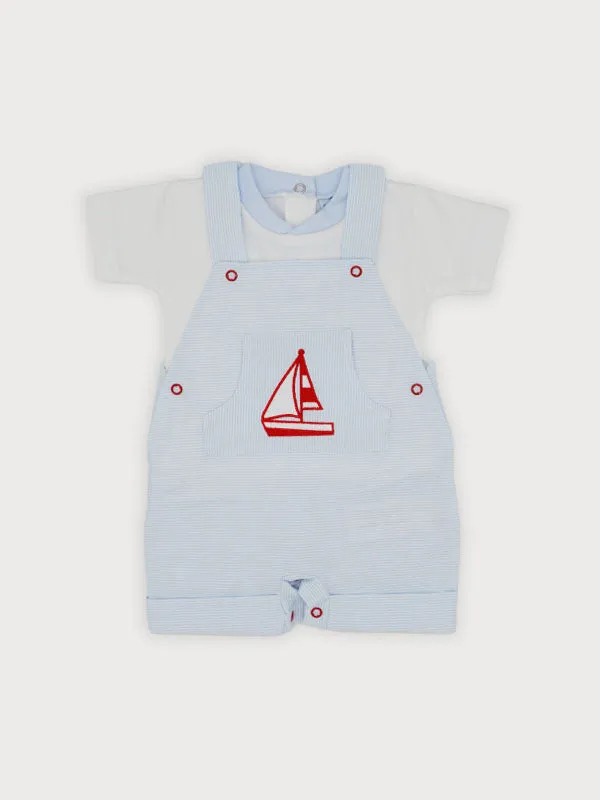 Sardon Striped Dungarees & T-Shirt