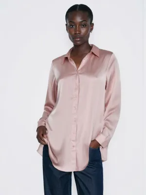 Satin Button Down Shirt