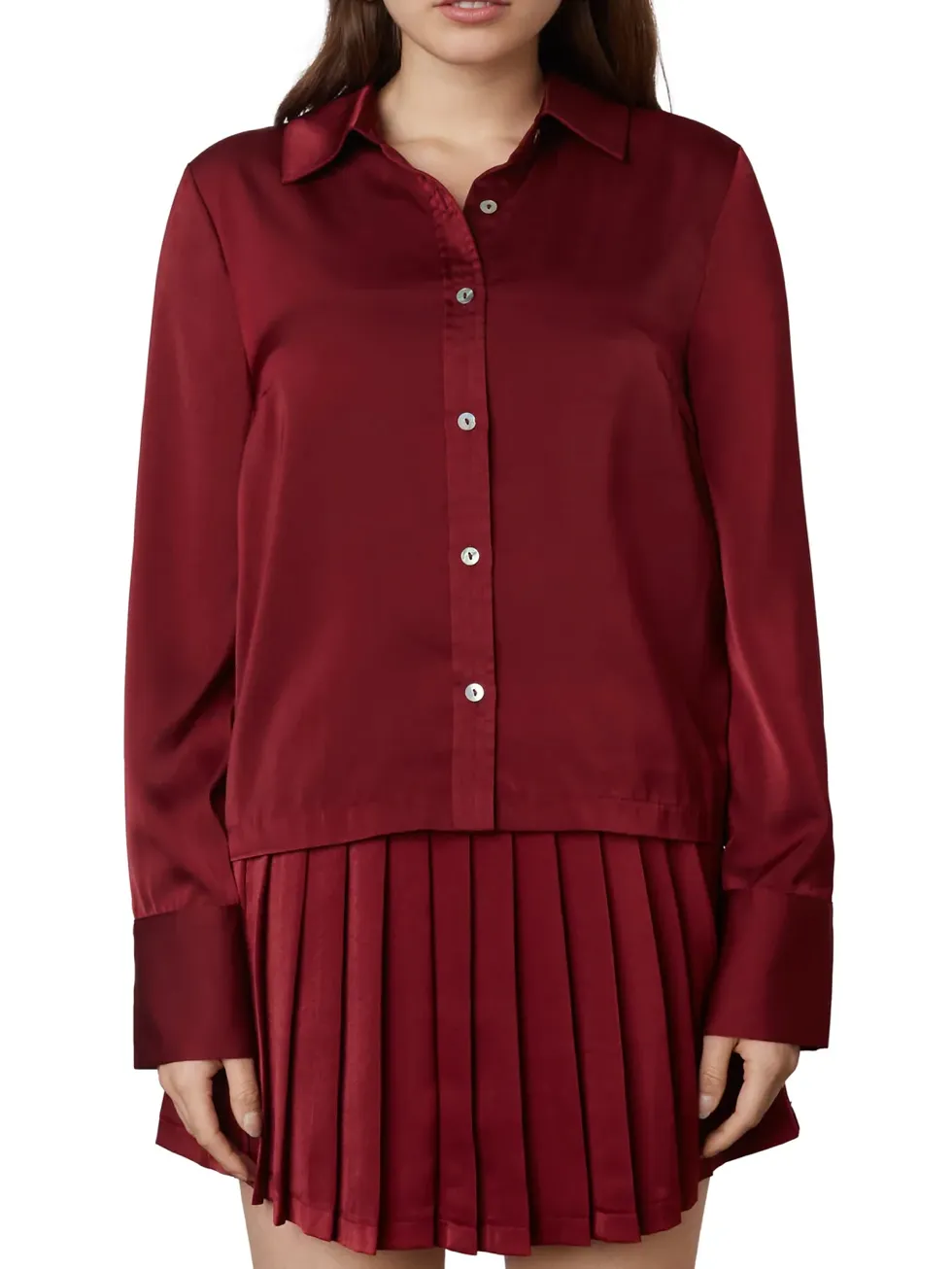 Satin Button Down Shirt