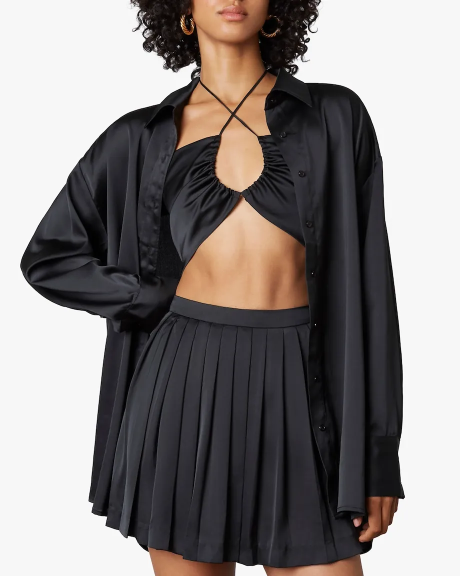 Satin Button Down Shirt