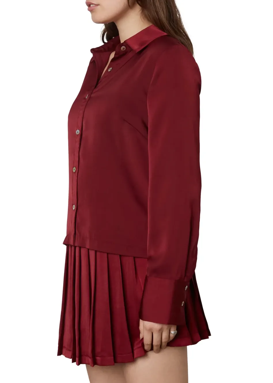 Satin Button Down Shirt