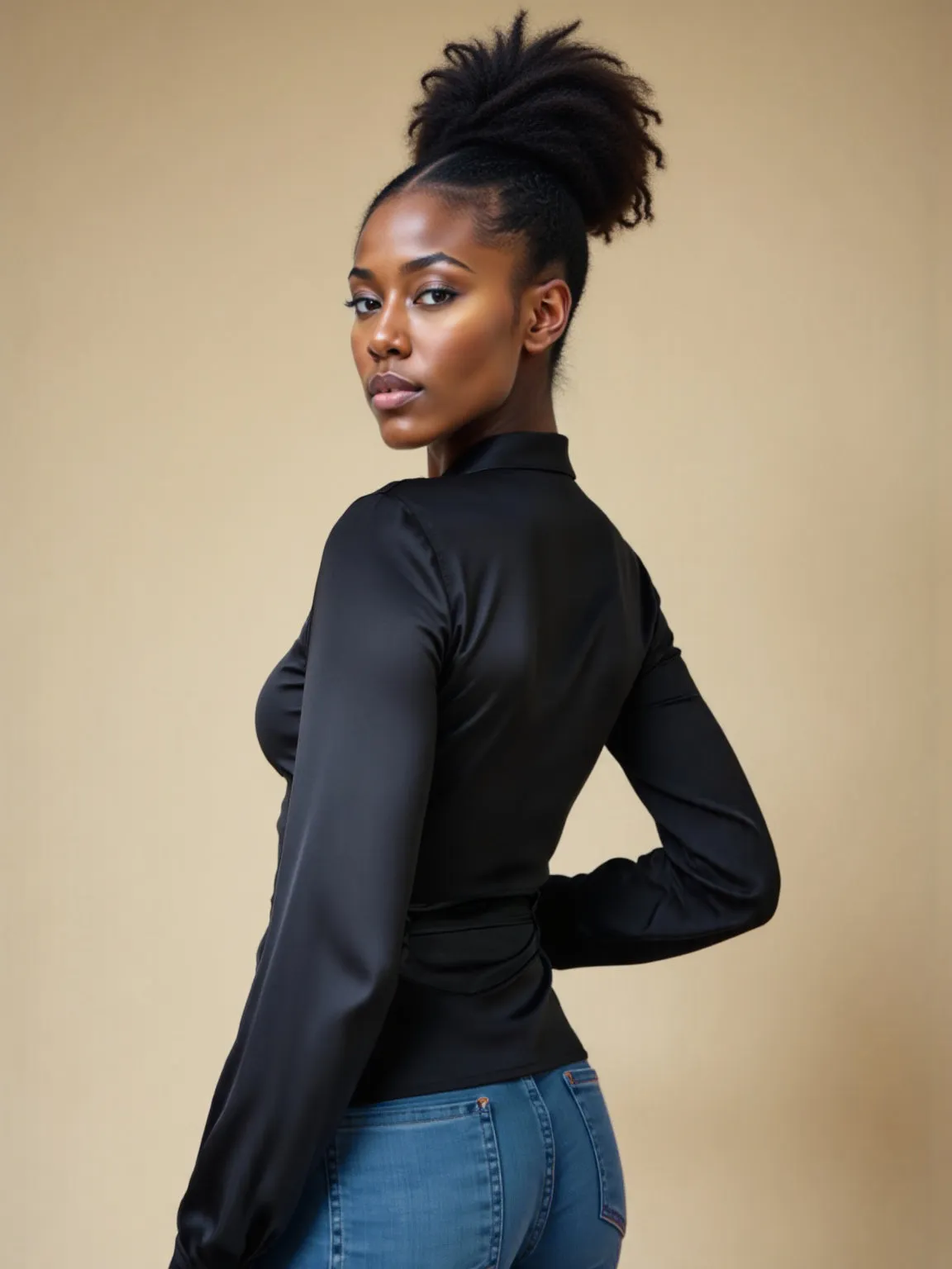 Satin Tie Waist Button Down Shirt