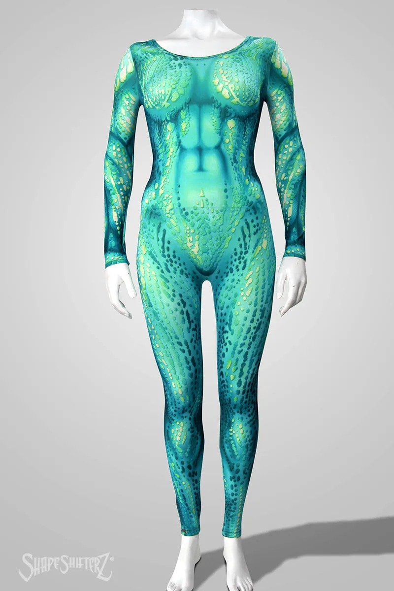 Sea Creature Scoop Neck Pull Up Bodysuit  - Cosplay | Athletics | Performance