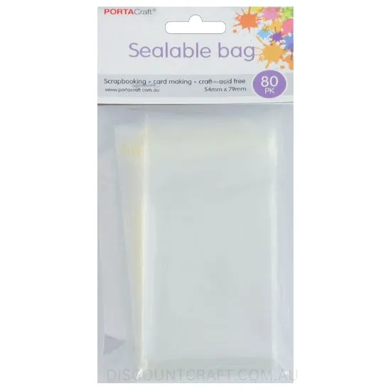 Sealable Bags 54x79mm 80pk