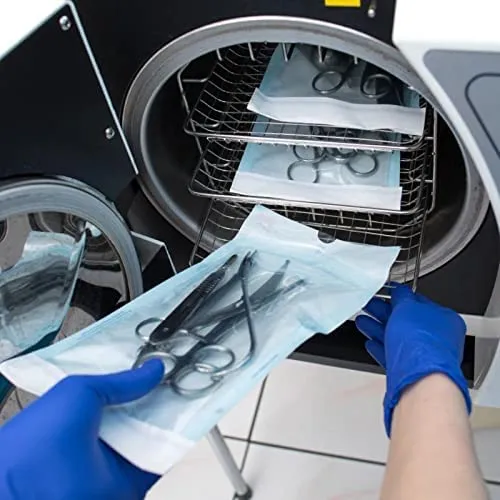 Self-Sealing Sterilization Pouch, Paper/Blue Film