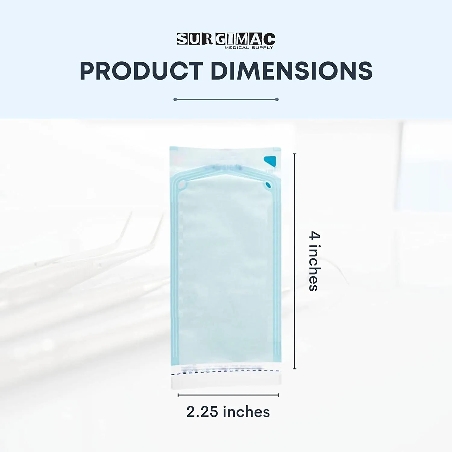 Self-Sealing Sterilization Pouch, Paper/Blue Film