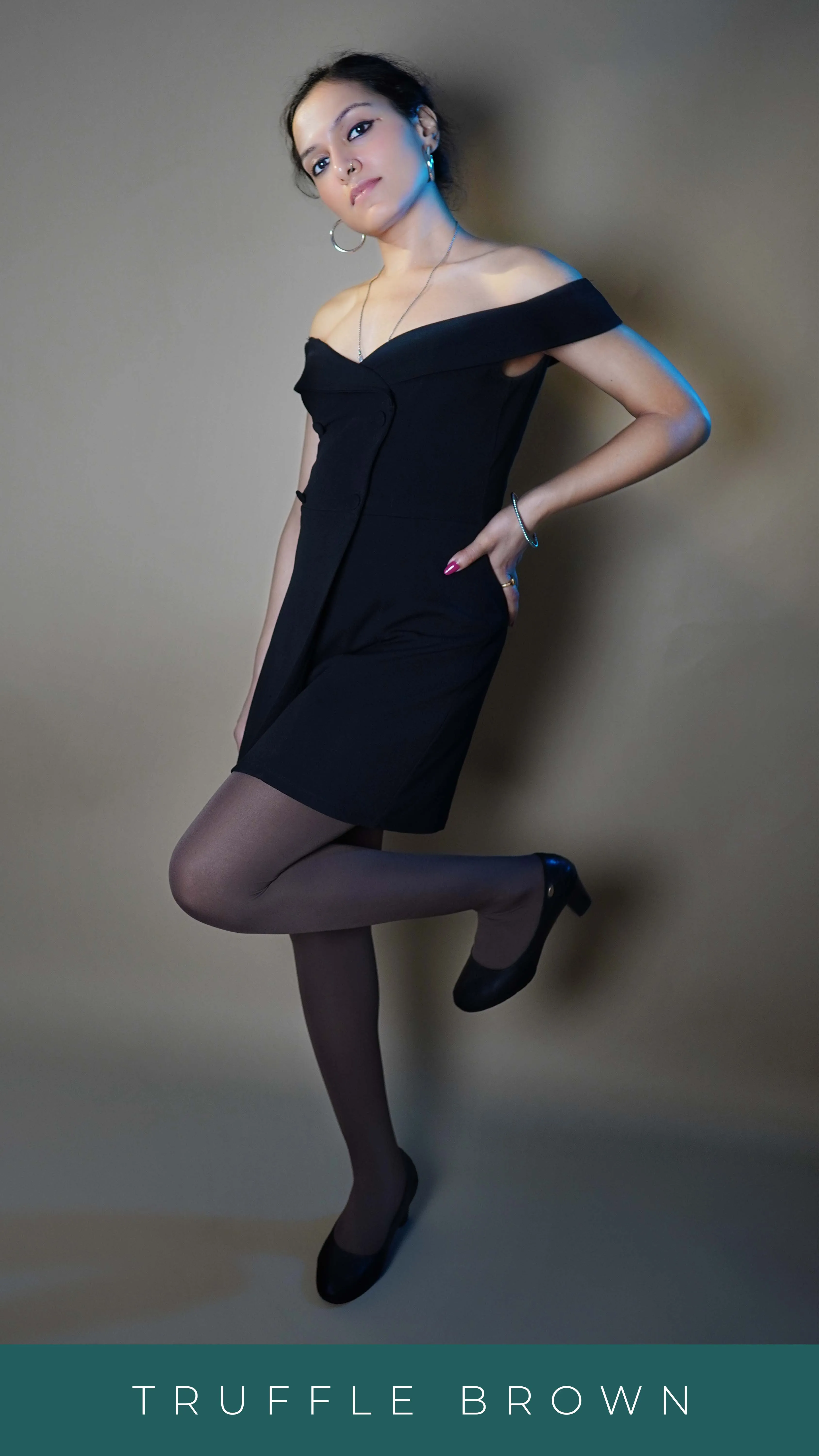 Semi Opaque Tear Proof Dark Brown Stockings