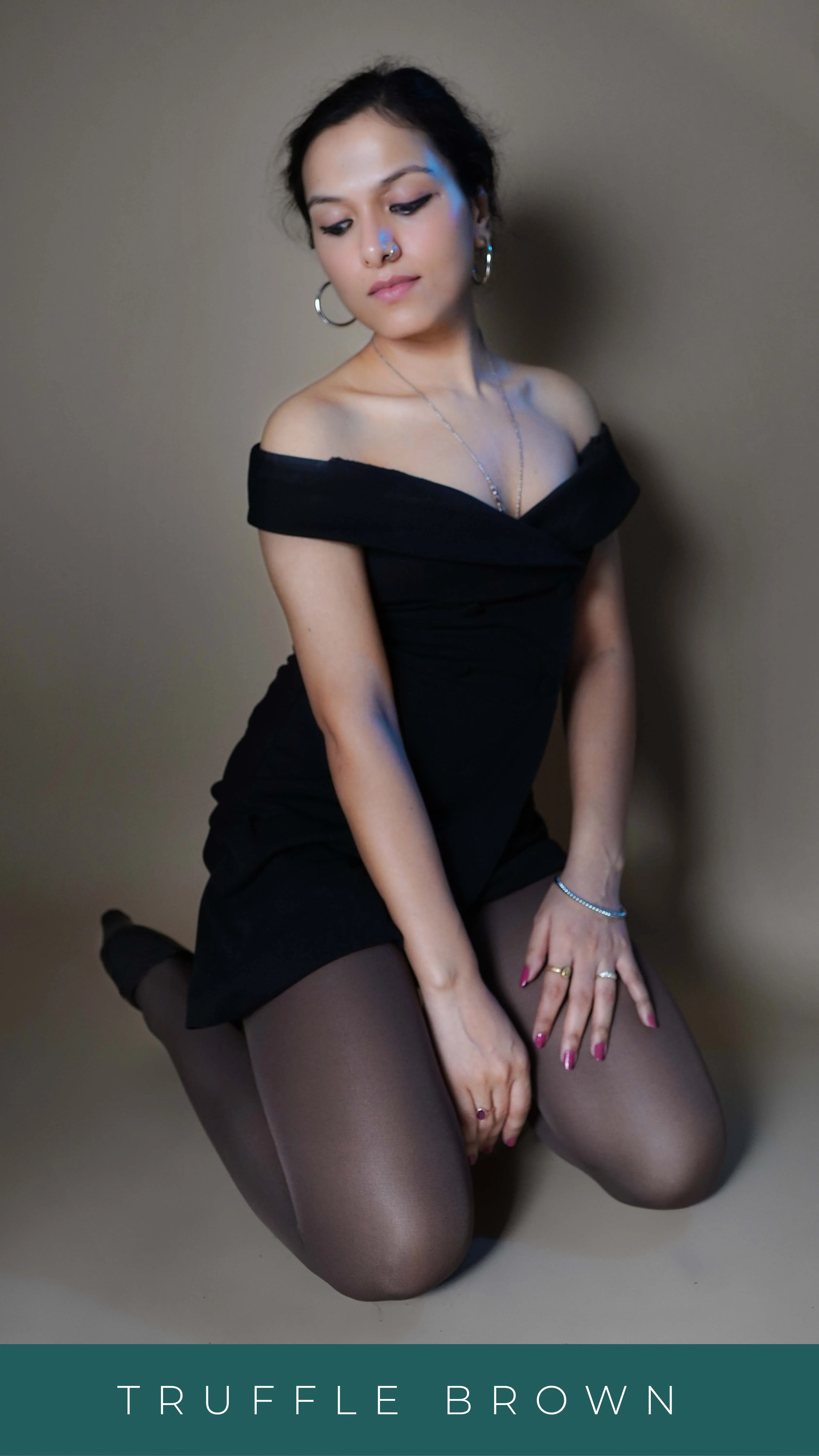 Semi Opaque Tear Proof Dark Brown Stockings