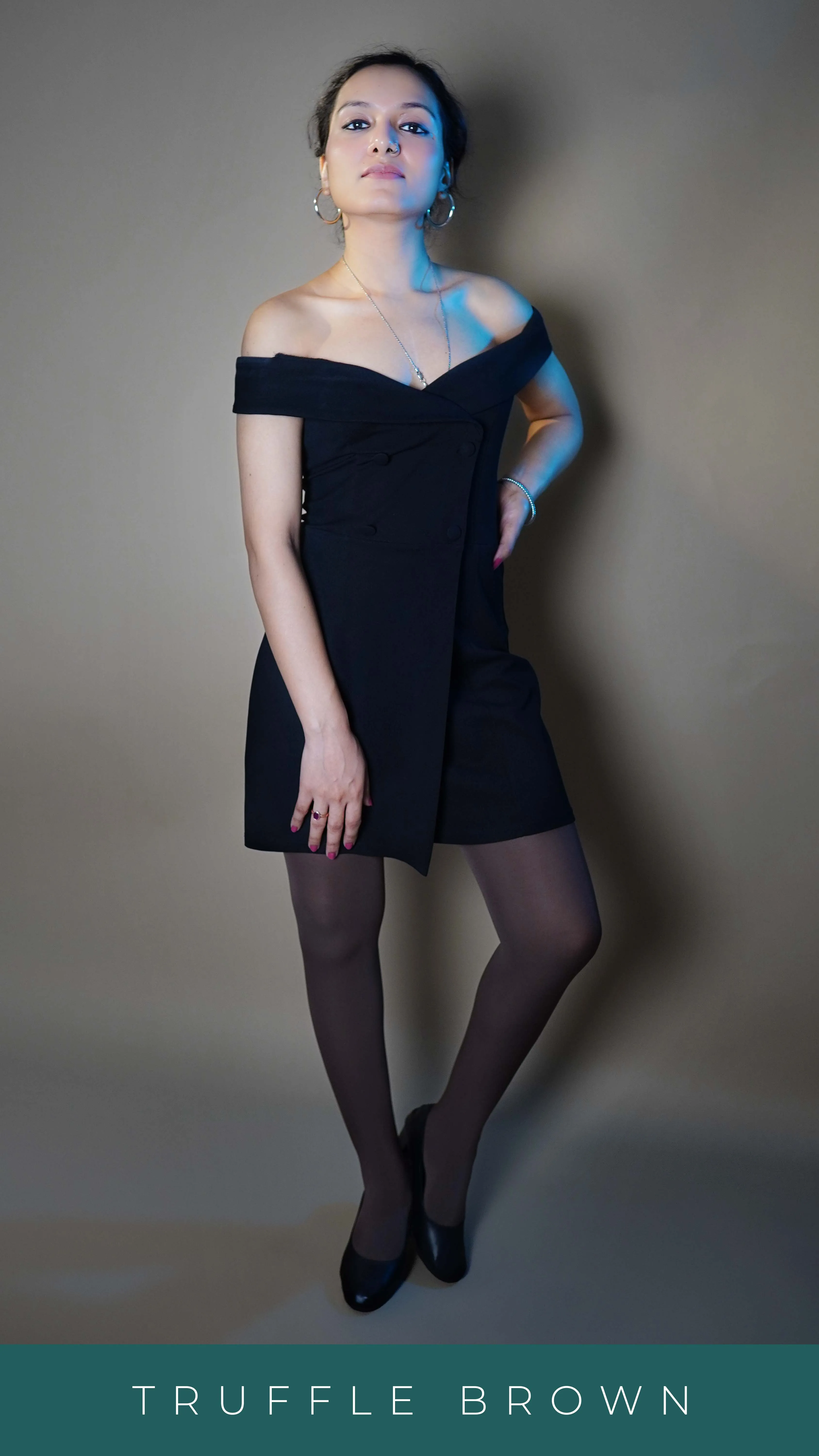 Semi Opaque Tear Proof Dark Brown Stockings