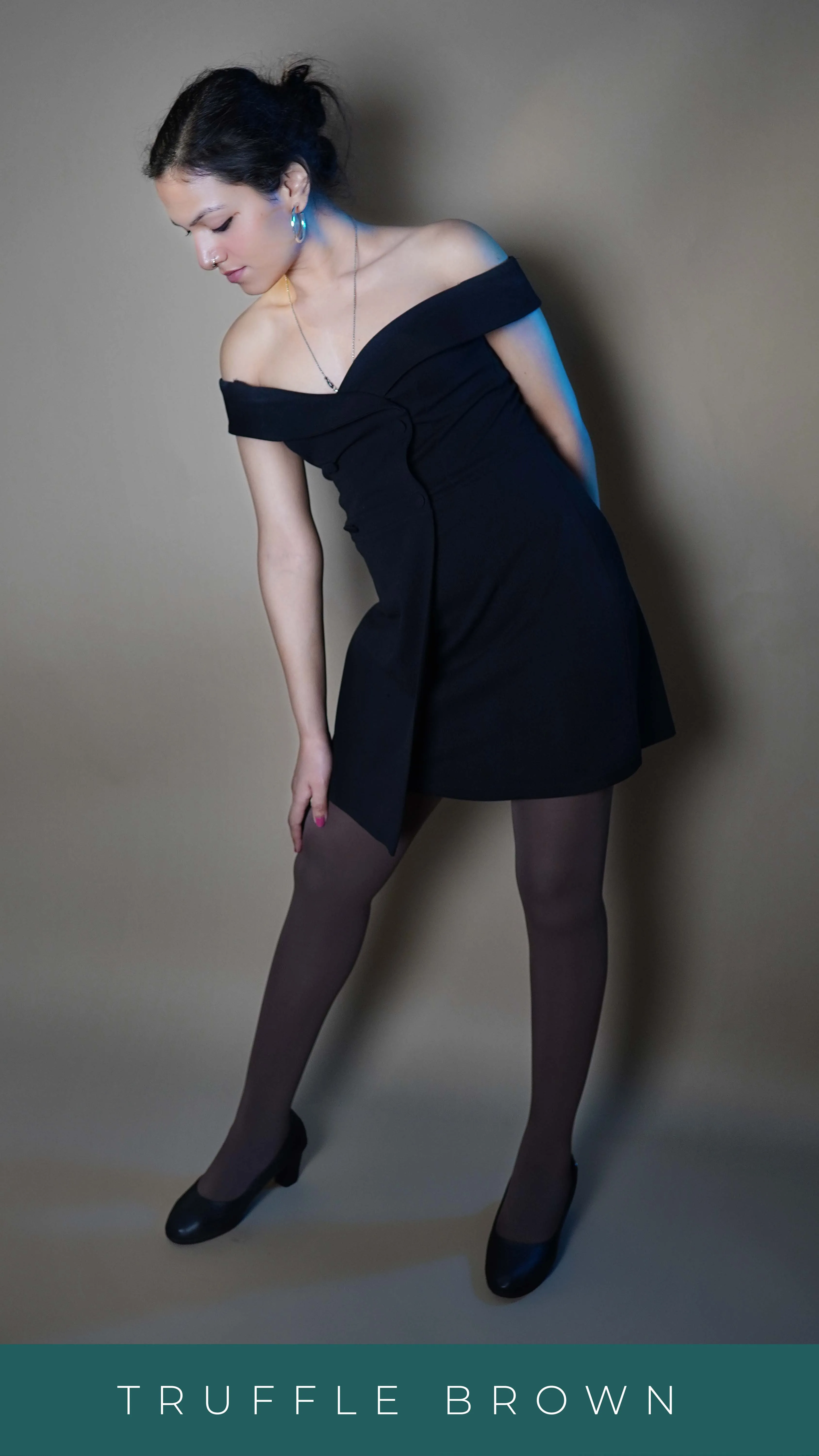 Semi Opaque Tear Proof Dark Brown Stockings