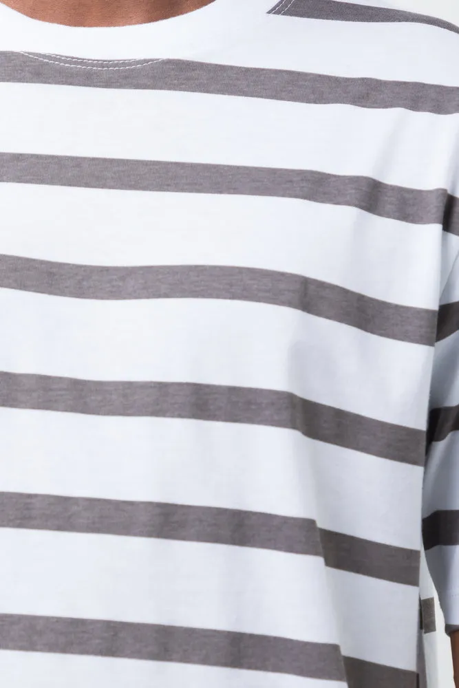 Short Sleeve Stripe T-Shirt Cream
