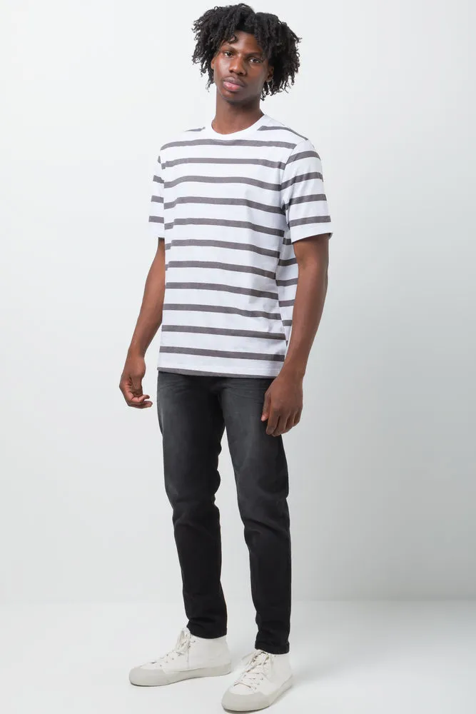 Short Sleeve Stripe T-Shirt Cream