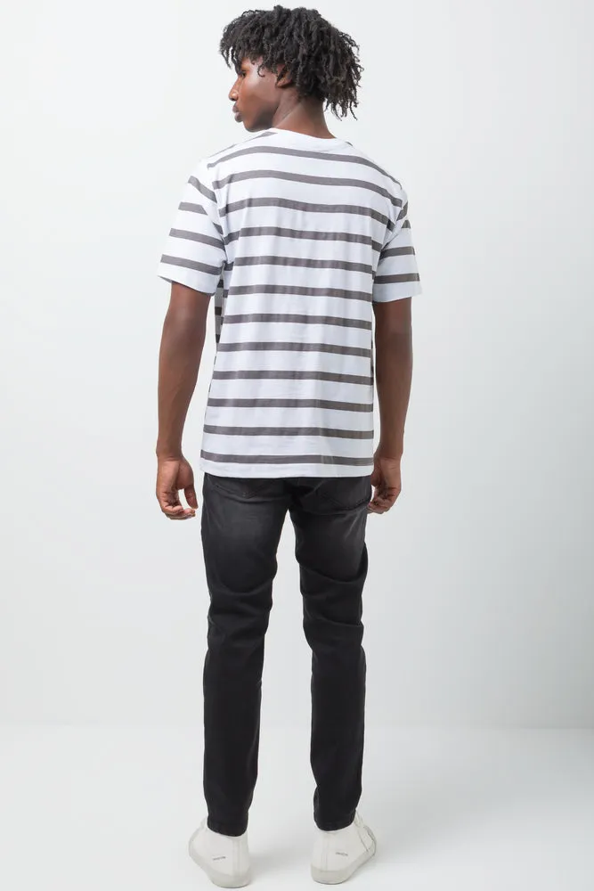 Short Sleeve Stripe T-Shirt Cream