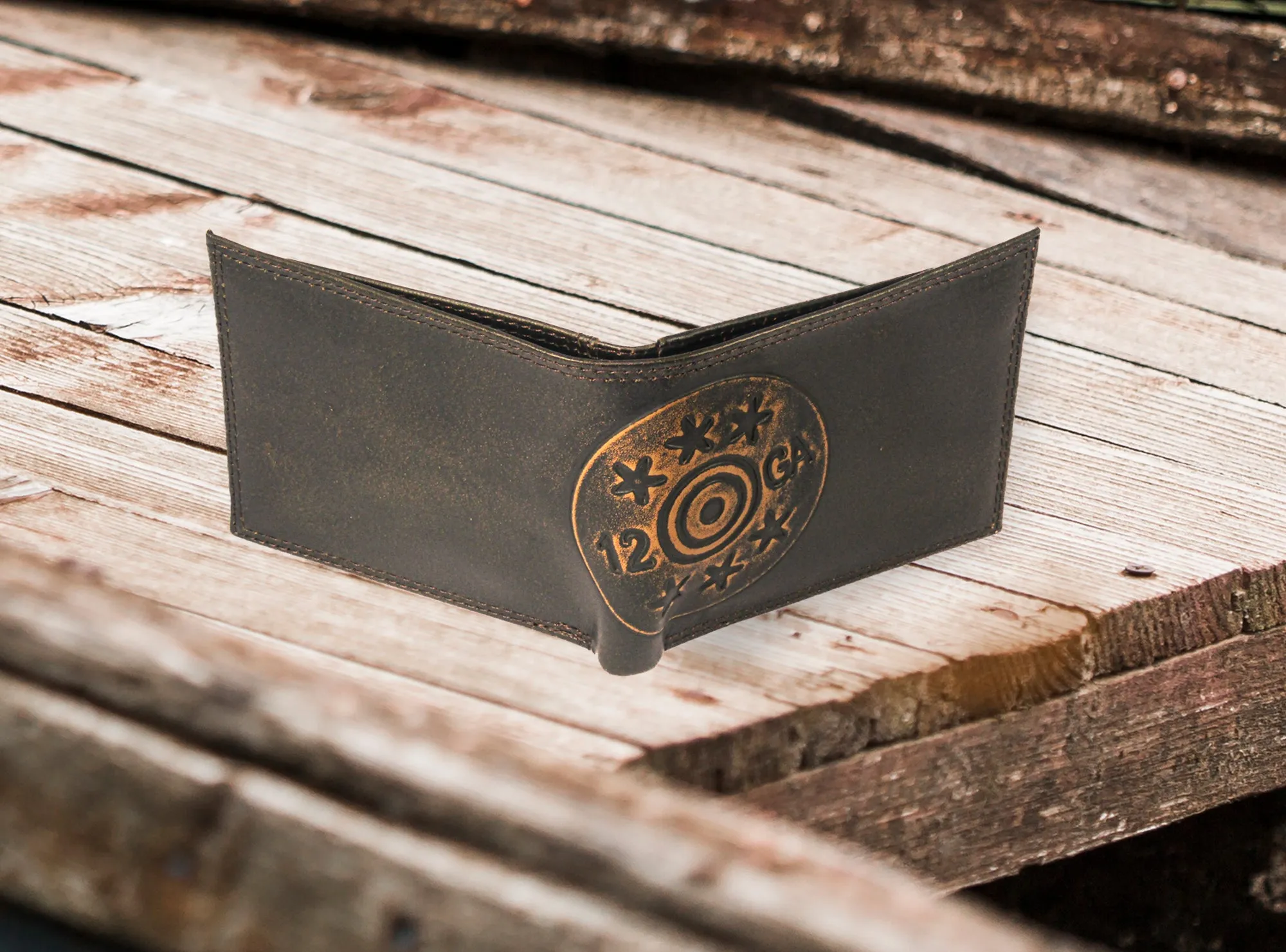 Shotshell Burnished Leather Bifold Wallet