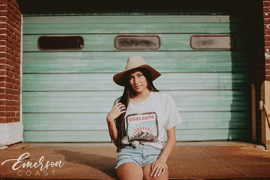 Sigma Kappa Outdoorsy Striped Tee