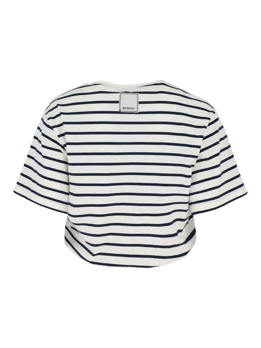 Simkhai Jojo Cropped T-Shirt in Midnight Stripe