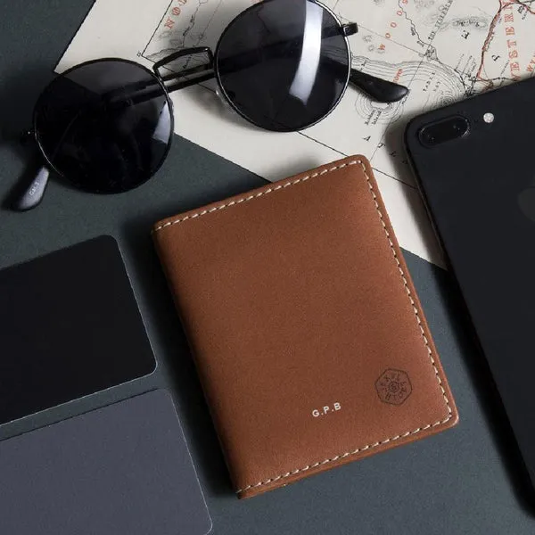 SLIM BIFOLD CARD HOLDER, TAN