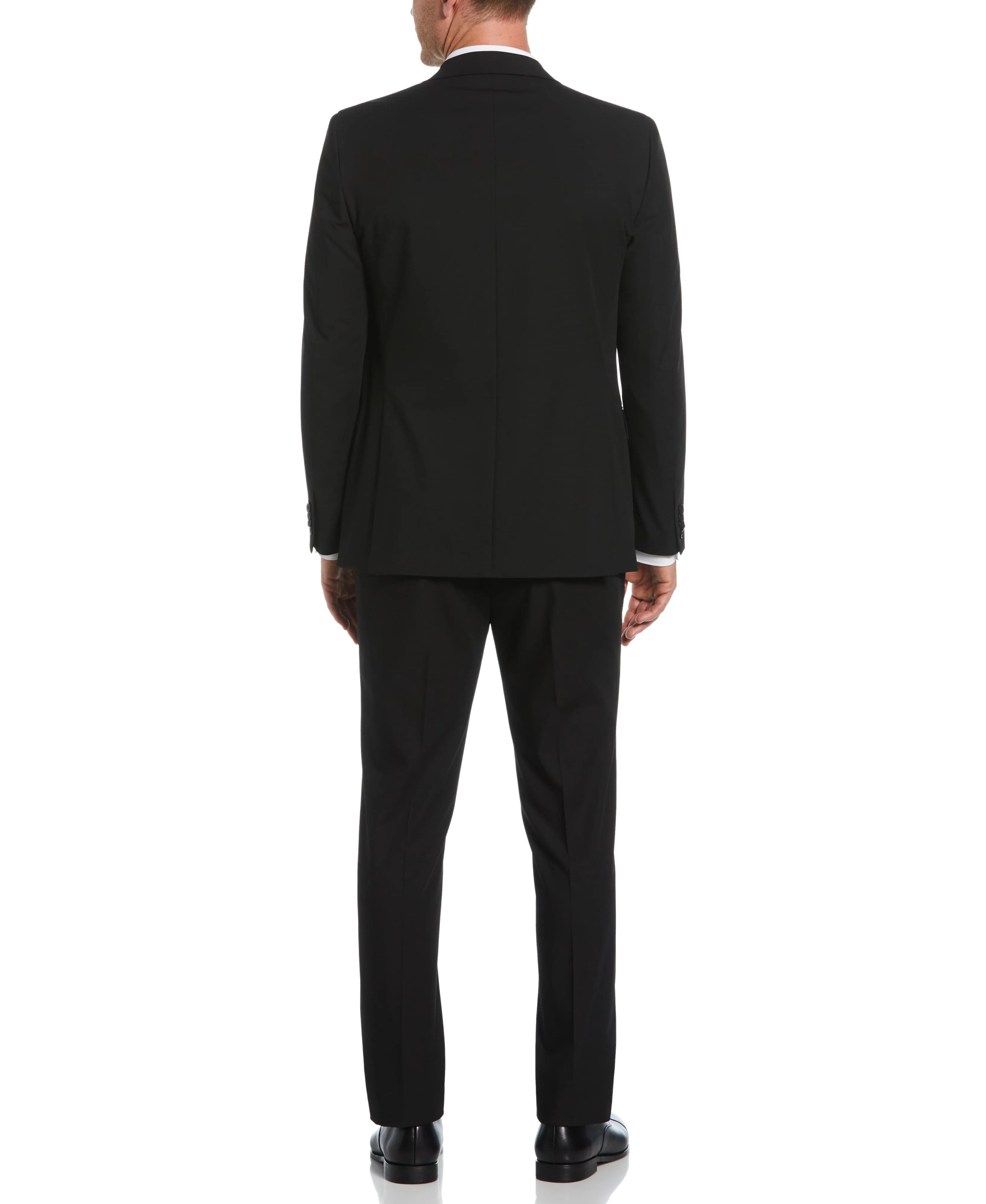 Slim Fit Black Double Breasted Peak Lapel Suit