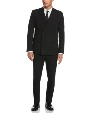 Slim Fit Black Double Breasted Peak Lapel Suit