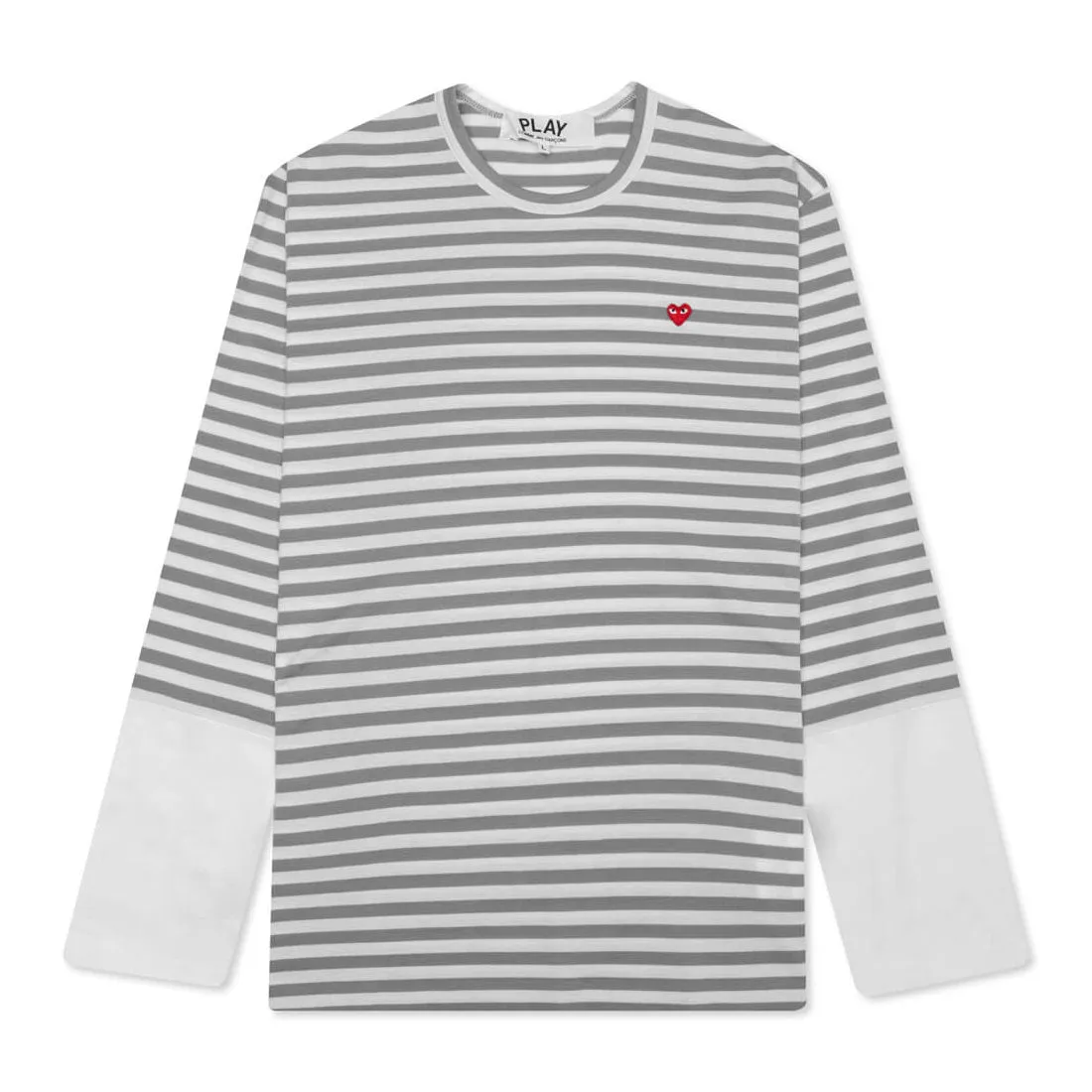 SMALL HEART STRIPED LS TEE AZ-T320-051-3 Grey