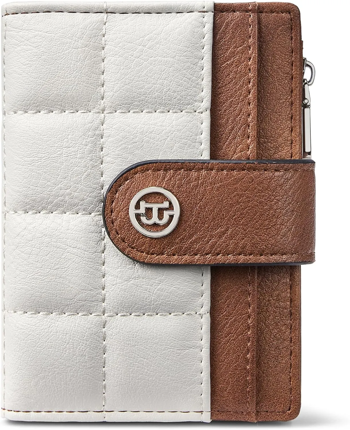 Small Leather Bifold Wallets With Zipper Coin Pocket