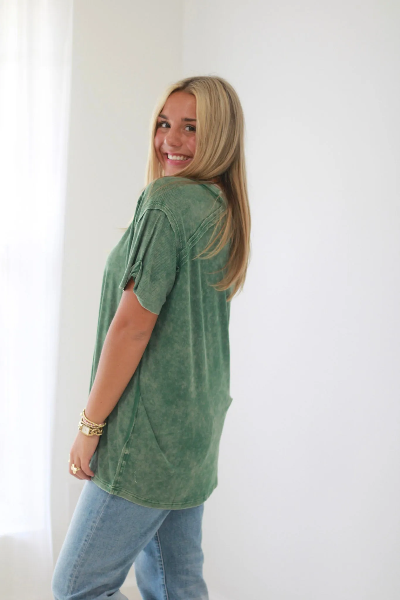 Softly Falling Top in Green