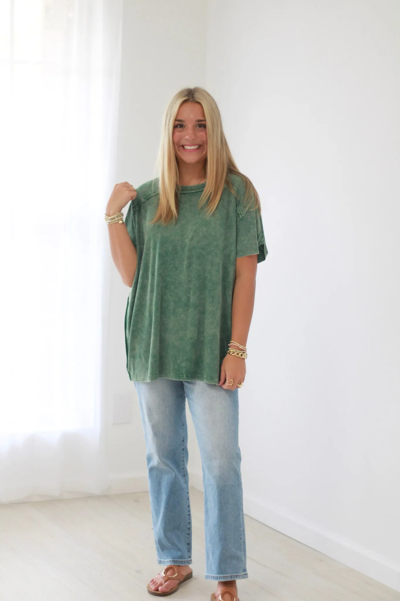 Softly Falling Top in Green