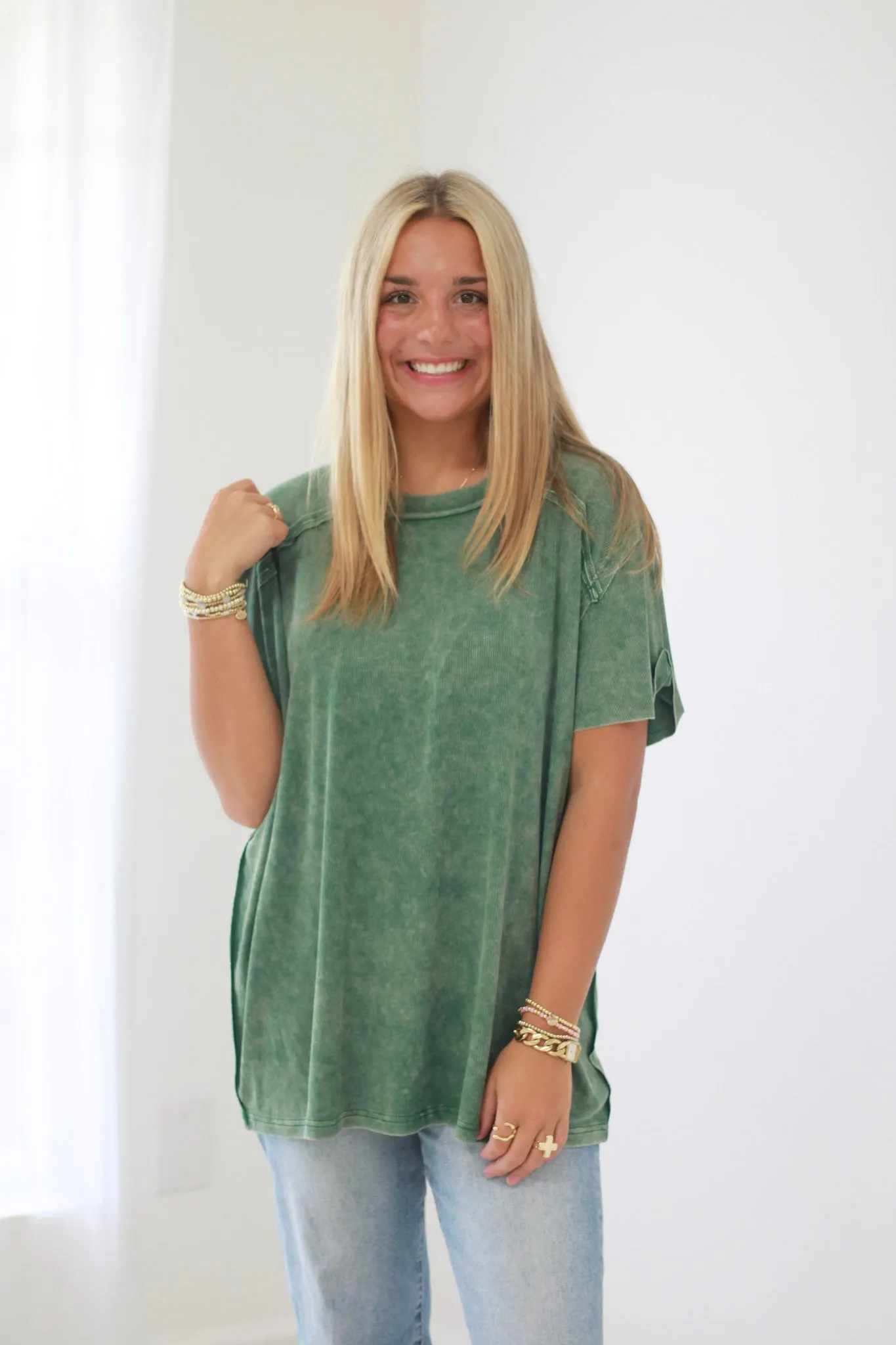 Softly Falling Top in Green