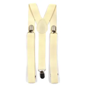 Solid Canary Ivory Suspenders