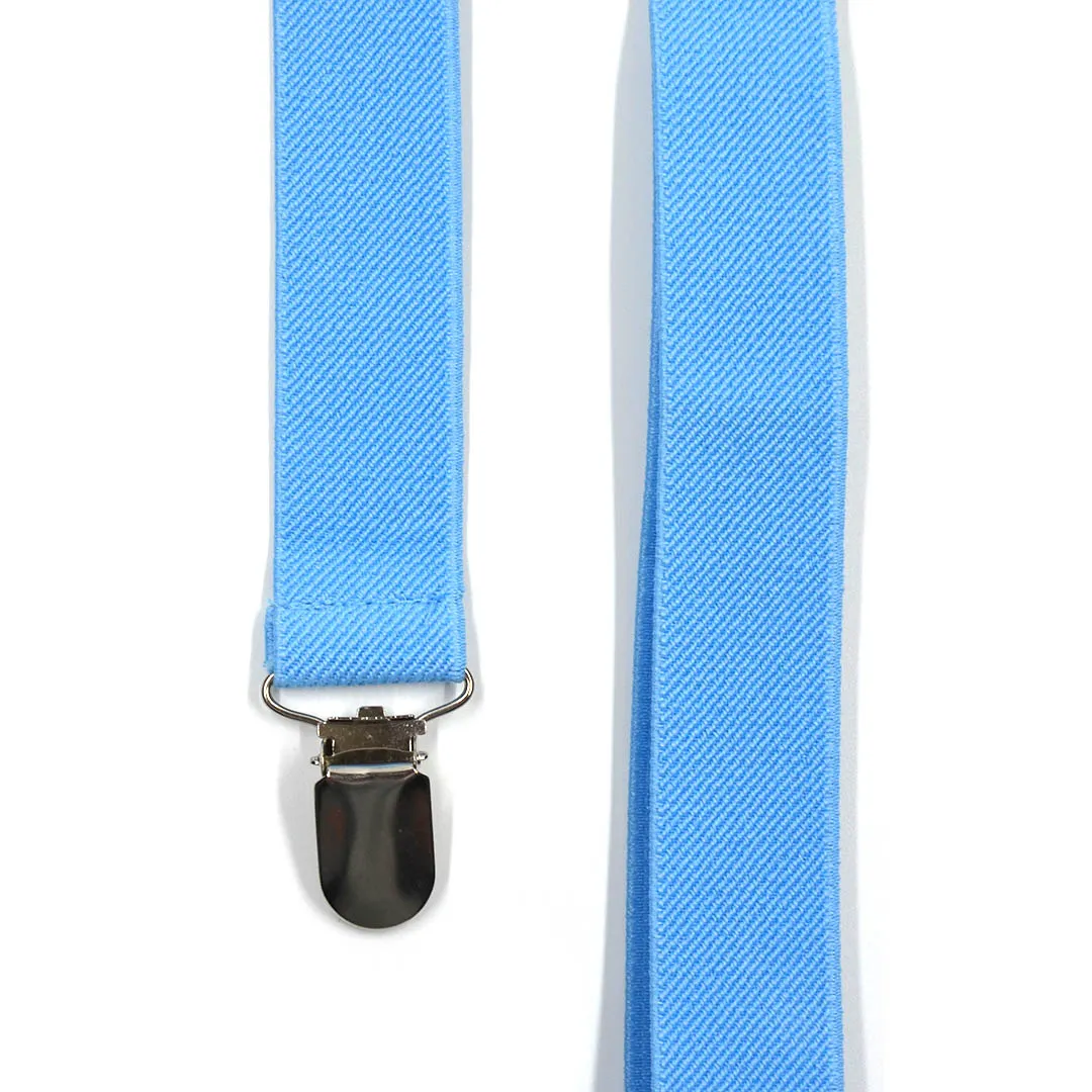 Solid Light Blue Suspenders