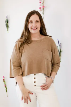Southern Charm Basic Top in Cocoa