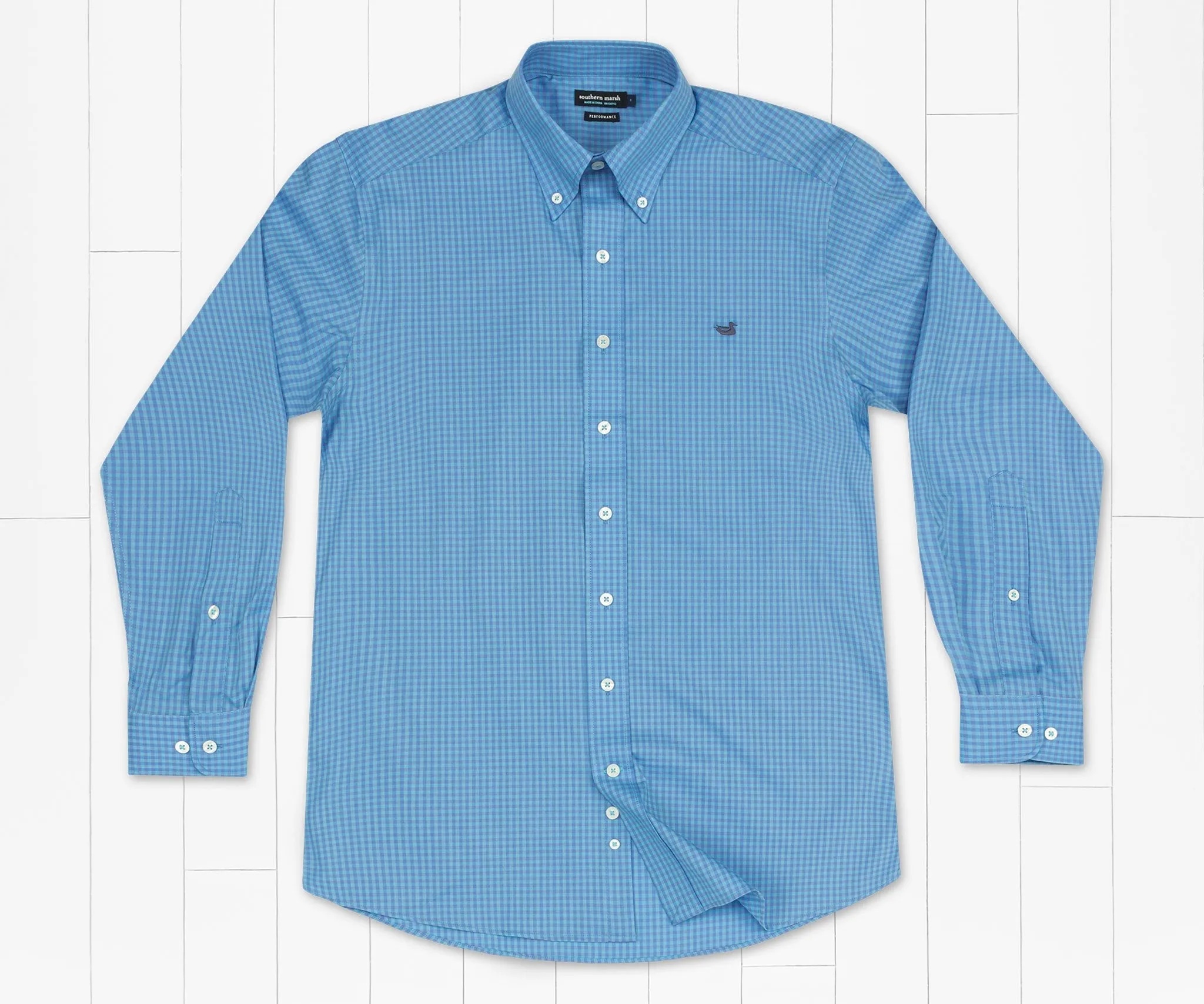 Southern Marsh Greene Performance Check Dress Shirt