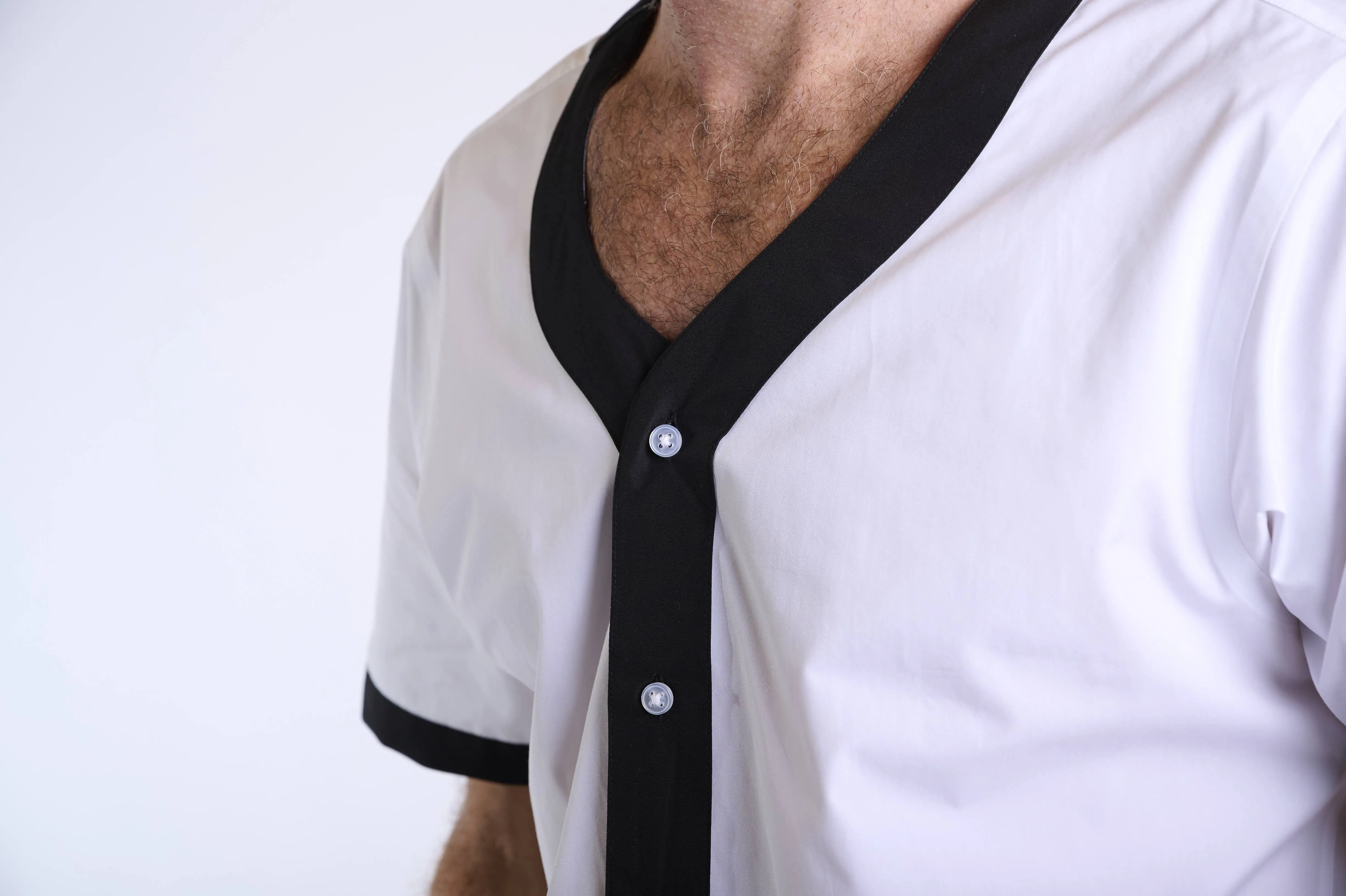 Sporty Contrast  Button-Up Shirt