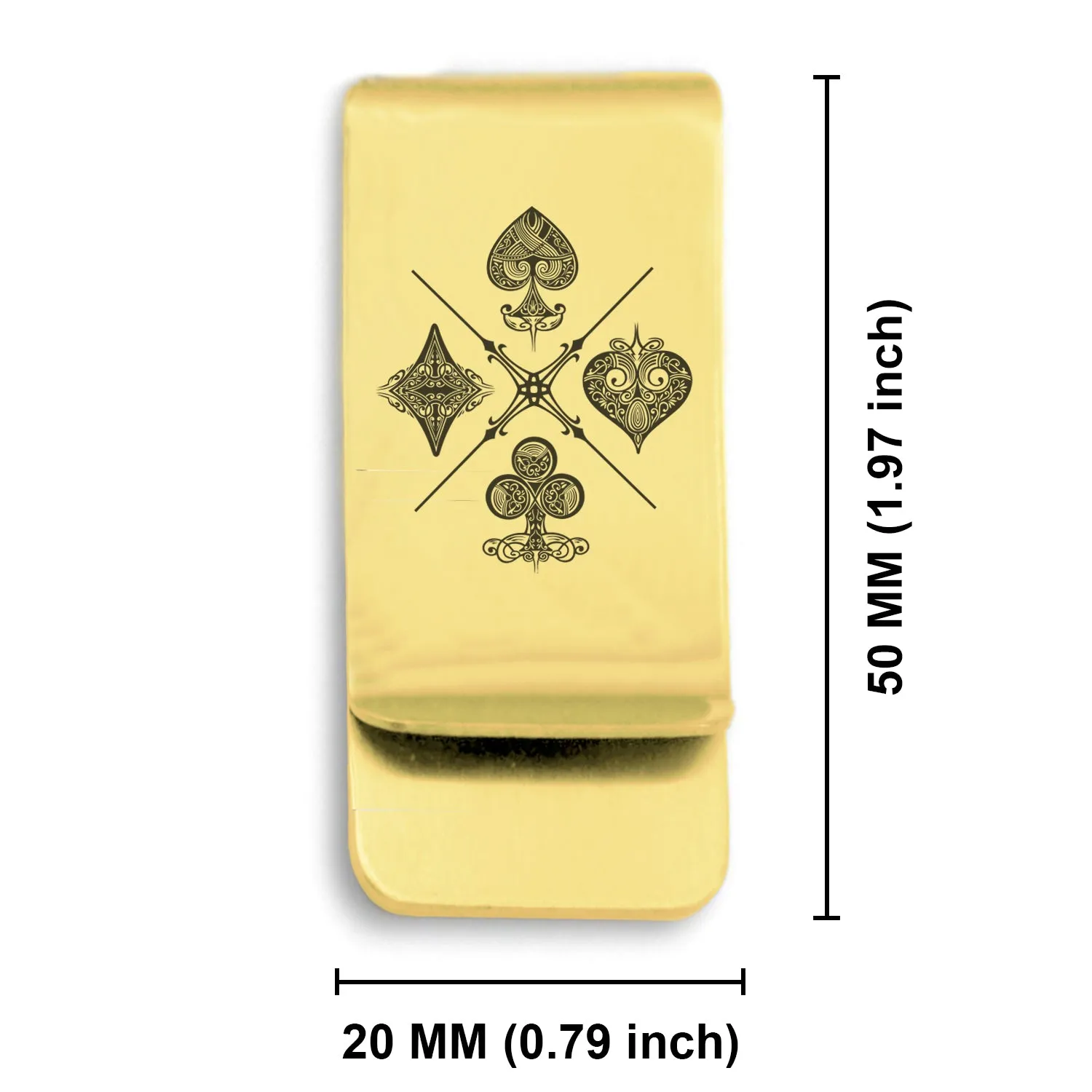 Stainless Steel Vintage Four Suits Classic Slim Money Clip