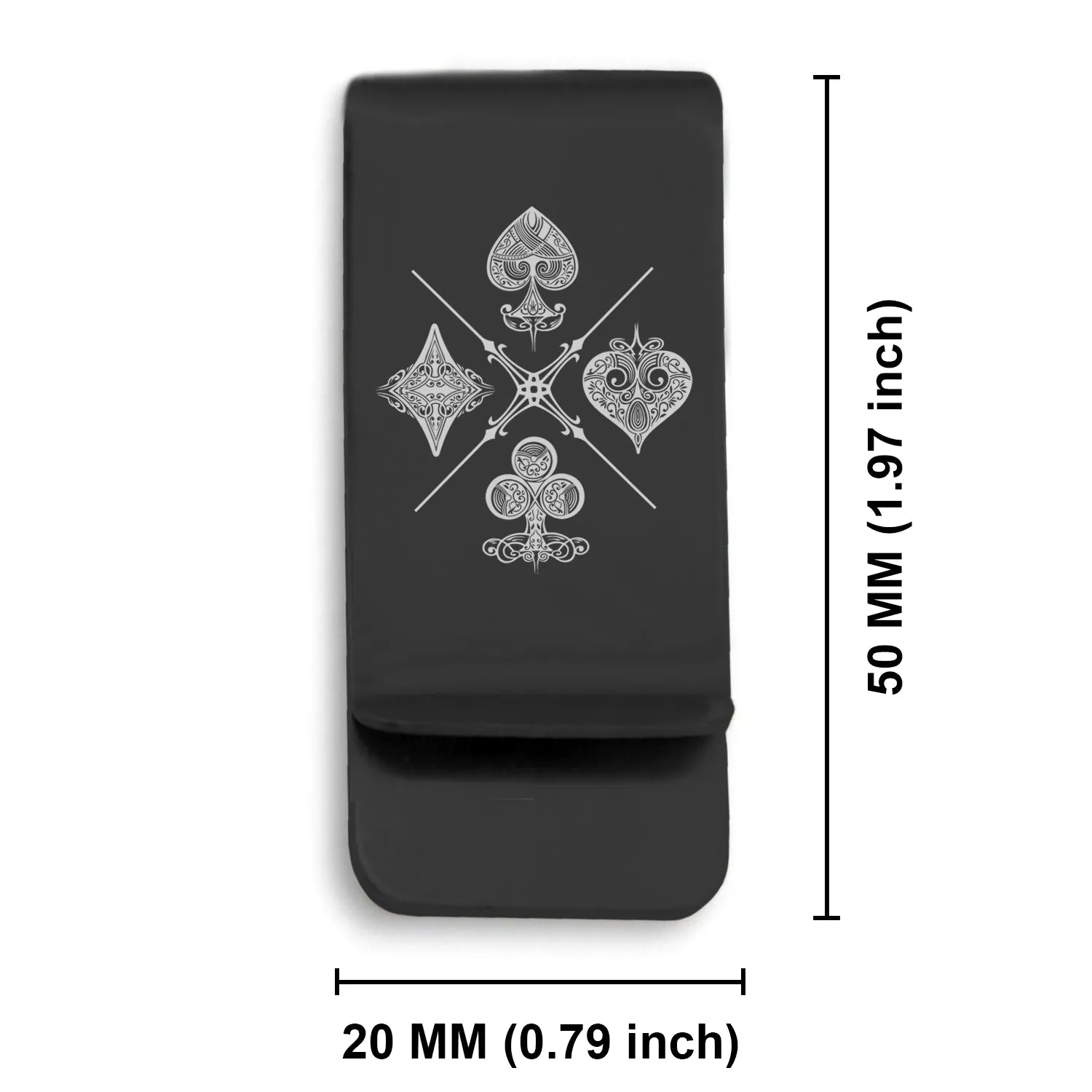 Stainless Steel Vintage Four Suits Classic Slim Money Clip