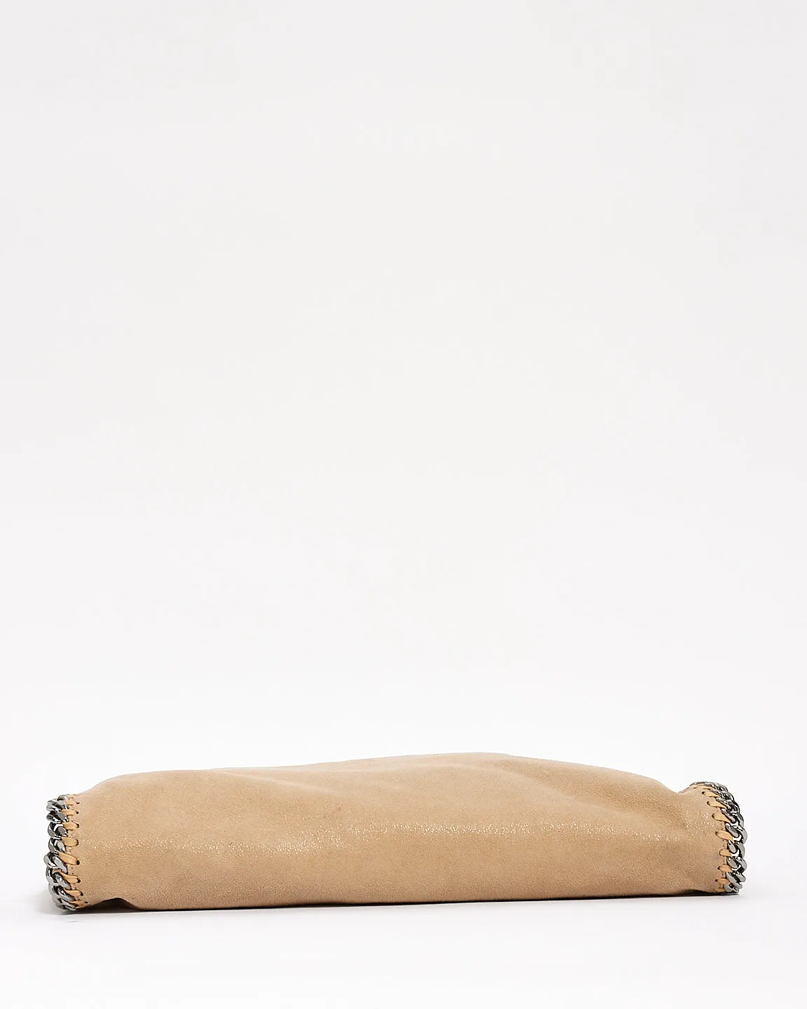 Stella McCartney Beige Vegan Leather Falabella Fold Over Shoulder Bag
