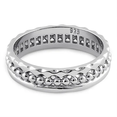 Sterling Silver Jagged Pattern Eternity Band