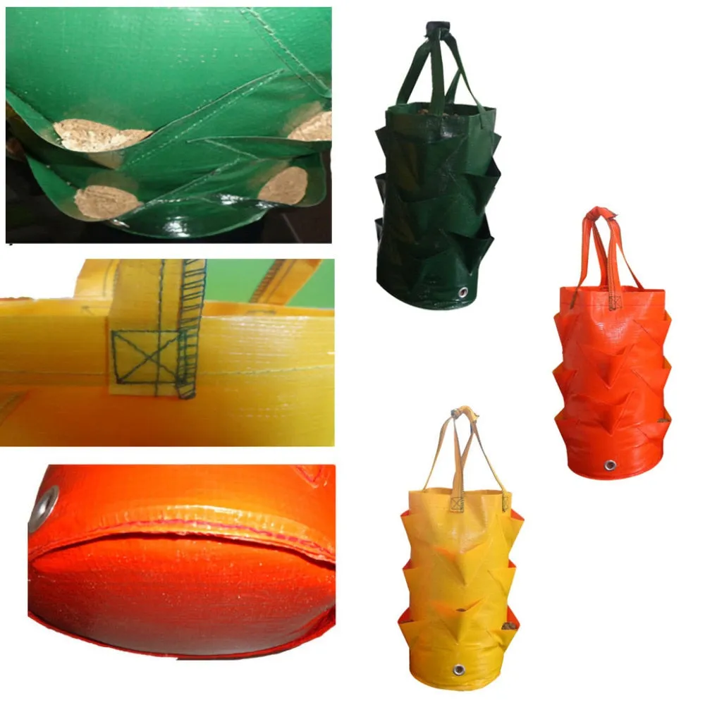 Strawberry Planting Growing Bag 3 Gallons Multi-mouth Container Bags Grow Planter