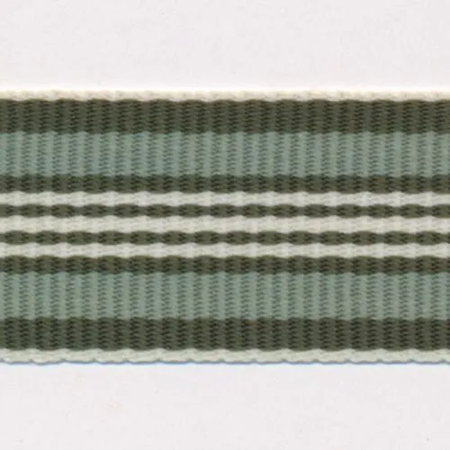 Stripe Grosgrain Ribbon #7 Green & Light Green & White