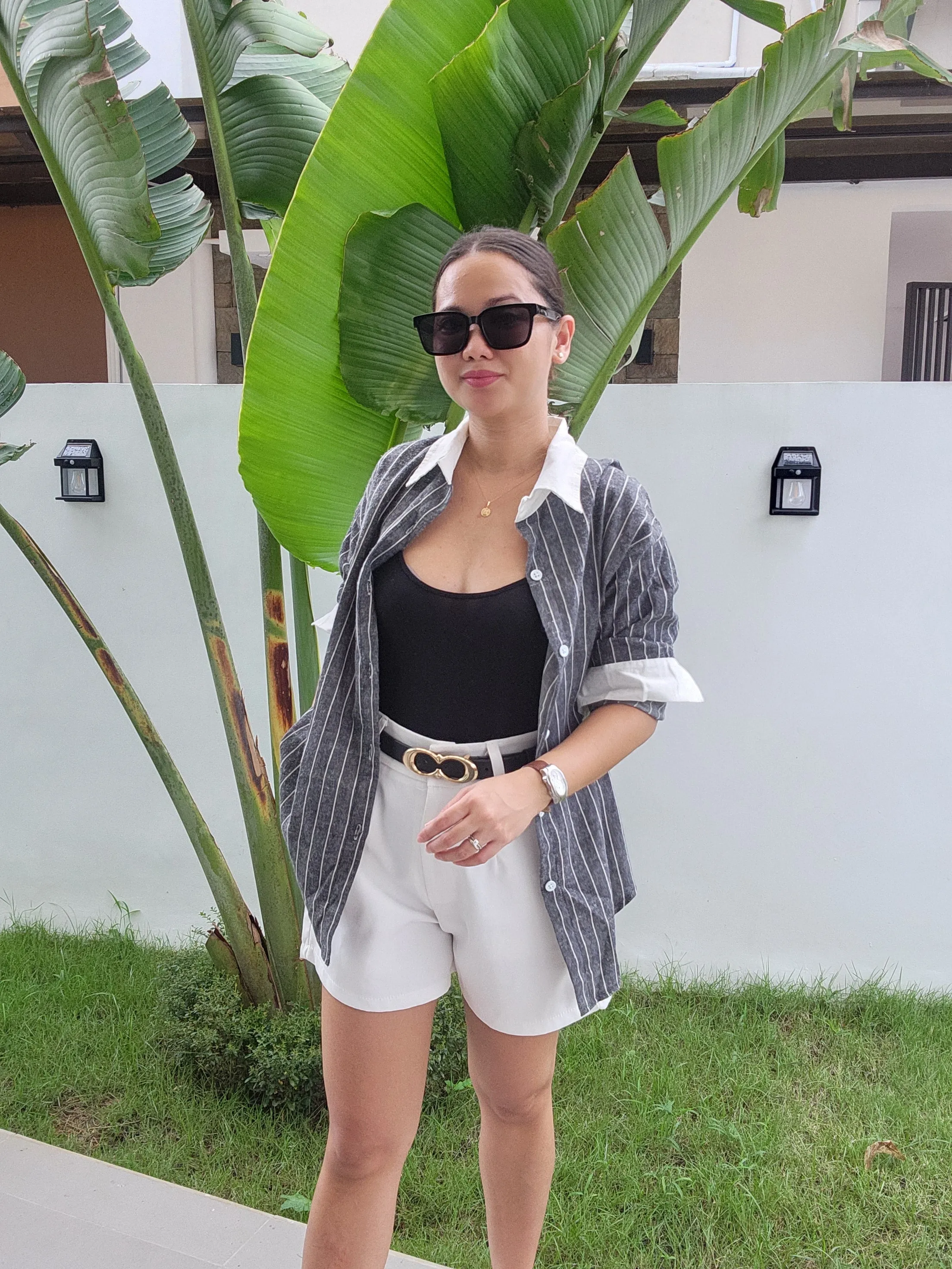 Striped Contrast Button Down Shirt