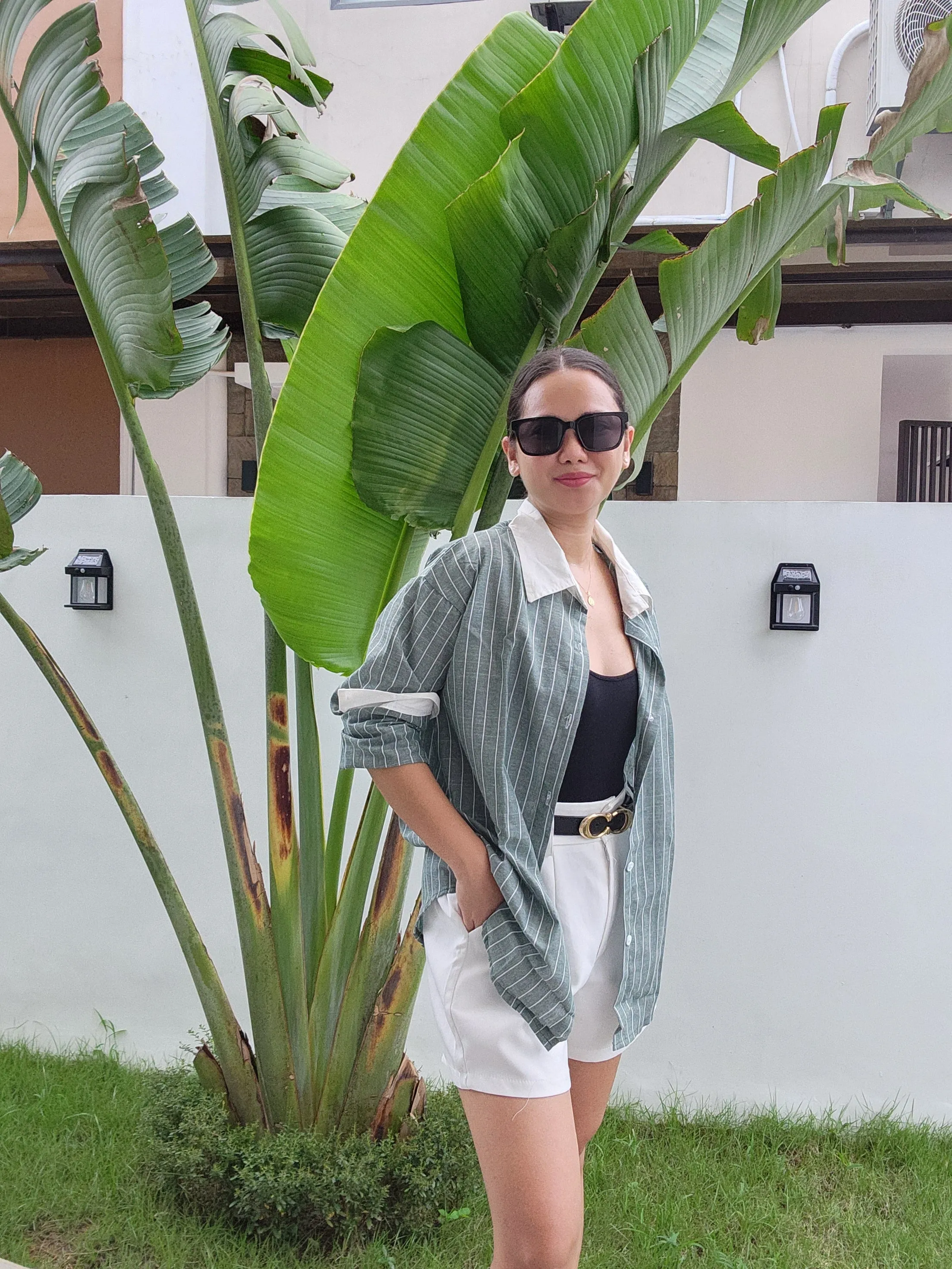 Striped Contrast Button Down Shirt